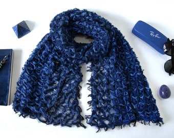 SPARKLING BLUE SCARF - unique piece