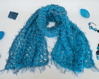 LIGHT BLUE SPARK SCARF - unique piece