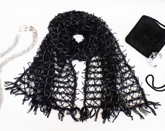 SPARKLING BLACK SCARF - unique piece