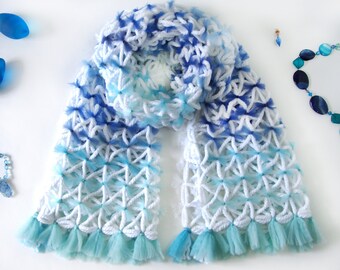 BLUE FLAKES SCARF - unique piece