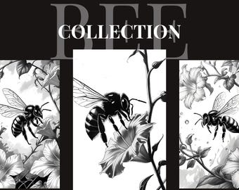 Bees Pyrography Template Bundle: Wood Burning Art (PDF Download)