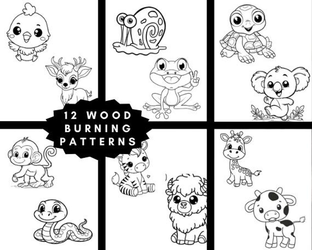 Baby Animals Pyrography Patterns: Wood Burning Art Templates (PDF ...