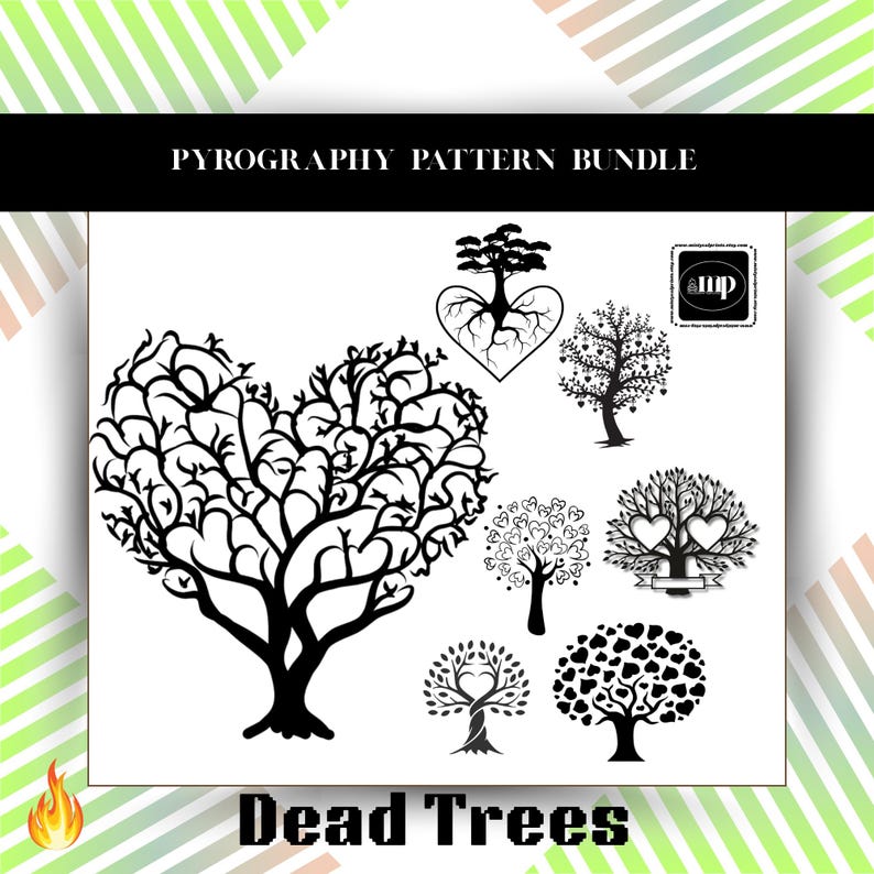 Pyrography Template Bundle, Tree Patterns for Wood Burning Art - Etsy ...