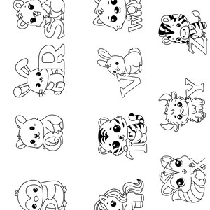 Animal Letters, Pyrography Template Bundle, A-Z With Cute Animals - Etsy