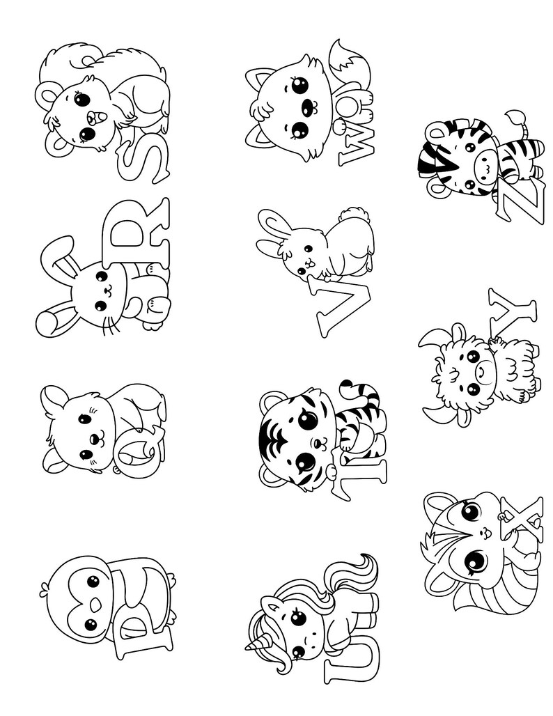 Animal Letters, Pyrography Template Bundle, A-Z With Cute Animals - Etsy