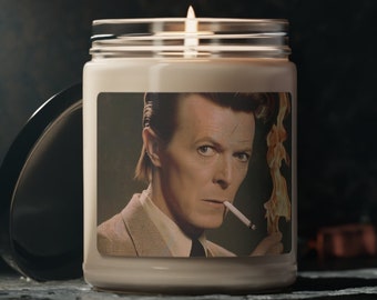 DAVID BOWIE Scented Candle, Retro Ziggy Stardust Home Decor, Rebel Rebel Bowie Gift, Bowie Lover Gift, Dance Magic Art Candle, Bowie Gift