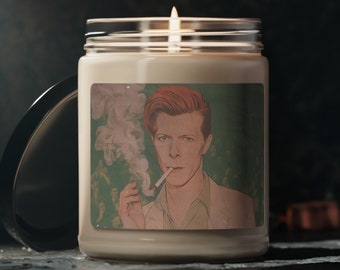 Retro DAVID BOWIE Scented Candle, Ziggy Stardust Home Decor, Rebel Rebel Bowie Gift, Vintage Bowie Candle, Rock Music Candle, Bowie Fan Gift