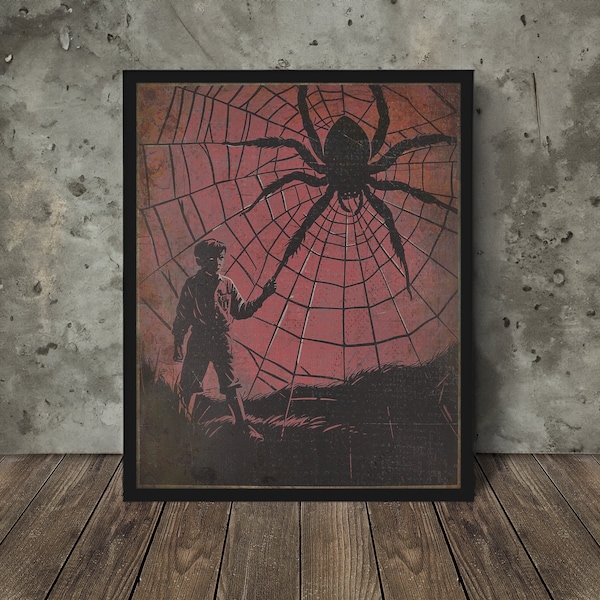 SPIDER FRIEND Art Poster, Retro ARACHNID Wall Art, Arachnophobia Art Print, Spider Tarantula Gift, Bug Insect Decor, Arachnology Gift Idea