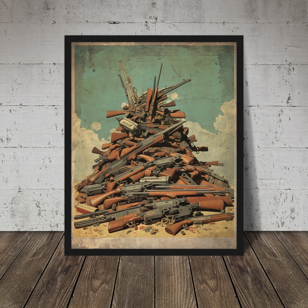 GUN WALL ART, Assault Rifle Poster Print, Gun Wall Art, Gun Rifle Home
