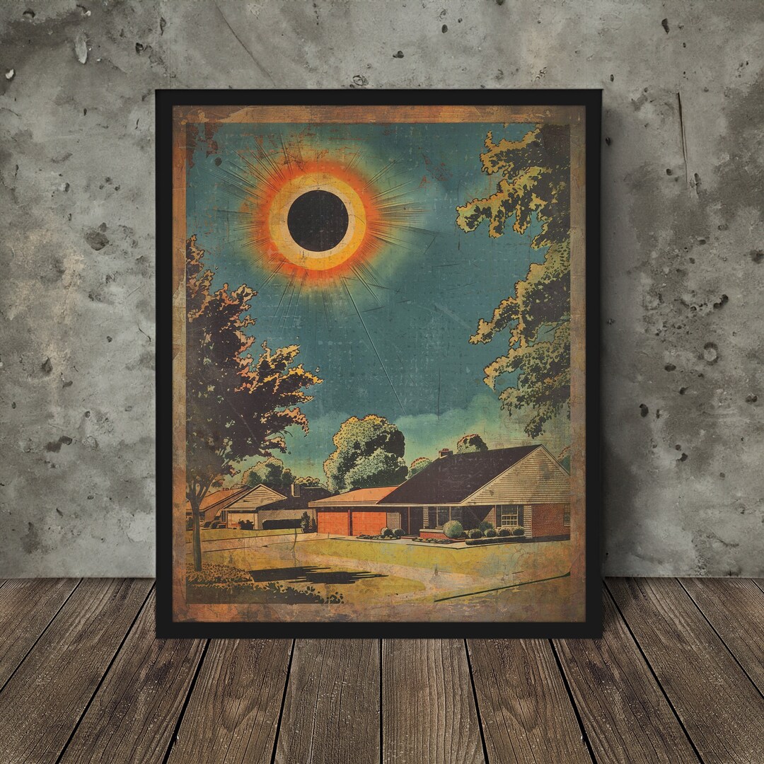 Retro ECLIPSE WALL ART, Solar Lunar Home Decor, Astronomy Star Lover ...