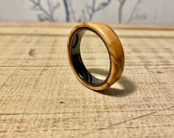 Olive wood Bethlehem ring, Free inside laser engraving
