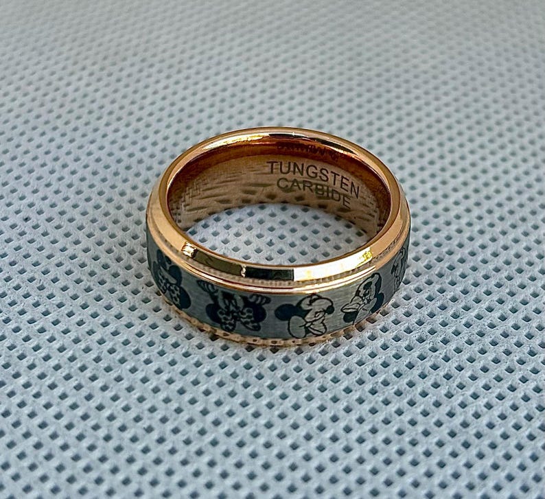 Musring i roséguld, gratis gravyr på insidan av volfram 6 mm eller 8 mm bild 10