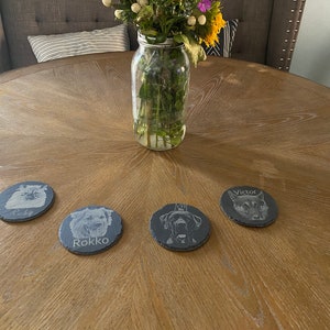 Pet Personalized slate coasters with your Pet image 2