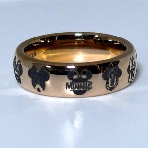 Musring i roséguld, gratis gravyr på insidan av volfram 6 mm eller 8 mm 6mm Ring and Box