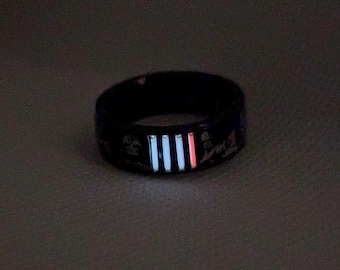 Black Darth Vader Ring Star Wars inspired with lights.