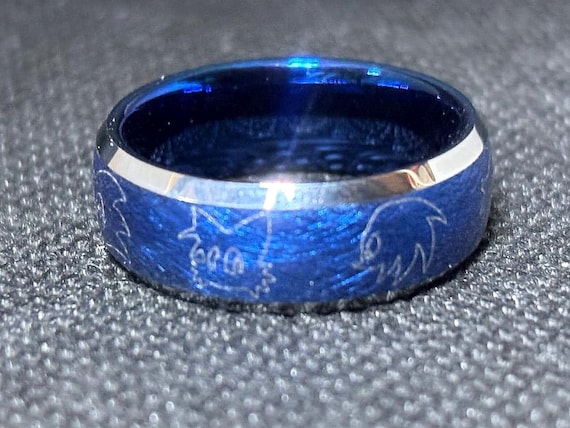 Sonic the Hedgehog Blue Tungsten Ring - Etsy