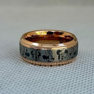 Musring i roséguld, gratis gravyr på insidan av volfram 6 mm eller 8 mm 8mm Ring and Box