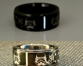 Storm trooper Clone trooper Ring Star Wars inspired with light cartridge