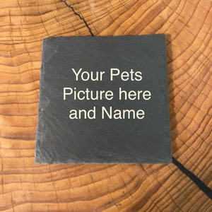 Pet Personalized slate coasters with your Pet Square