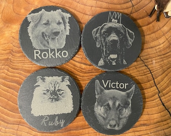 Pet Personalized slate coasters with your Pet!