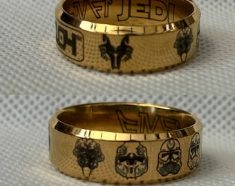 104th wolf pack inspired Ring in various color bands
