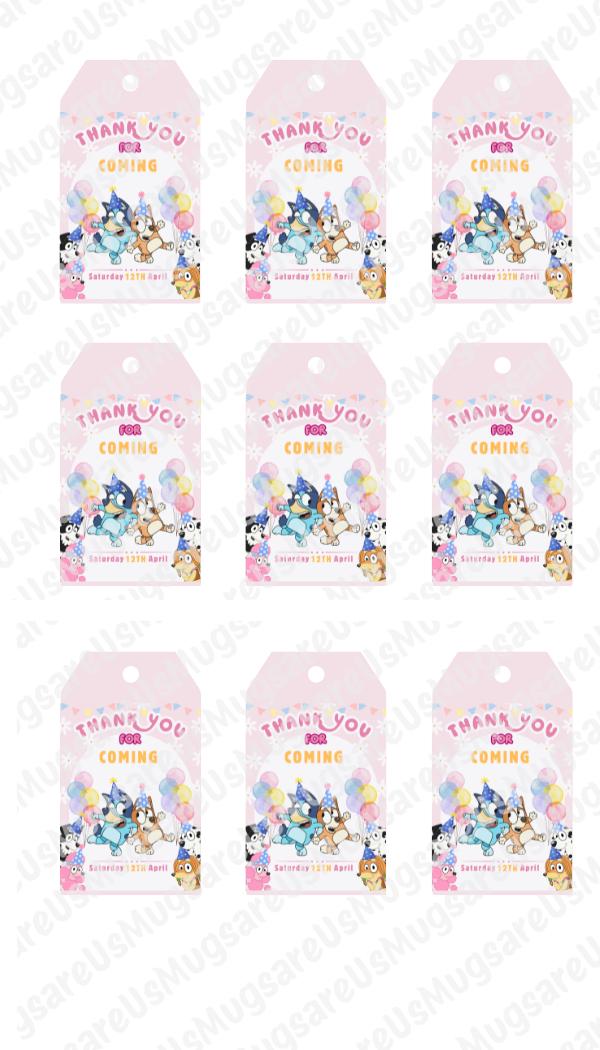 Digital Bluey Party Label Template