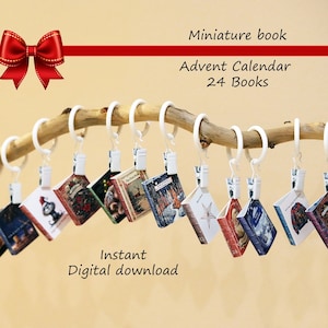 Mini-Books Advent Calendar, printable, instant download, cut and create, fun arts & crafts