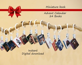 Mini-Books Advent Calendar, printable, instant download, cut and create, fun arts & crafts