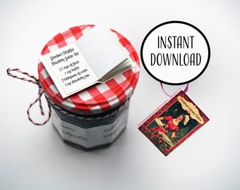 Vintage Gift Tag, Culinary Classics Recipe Book, Mini-Books, Christmas Tags, Present labels, Gift Basket Tags