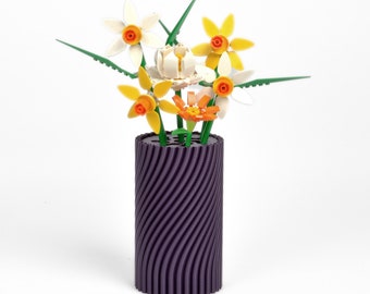 3D-geprinte bakstenen bloemenvaas, glazen inzetstuk, verschillende kleuren