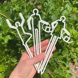 Plant Buddies cute plant accessory plant support for small plants decor for indoor plant markers and stakes plant pot decor stick figure
