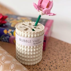 Brick Botanicals Flower Vase with Stem Support - Bubble Pattern, Various Colours