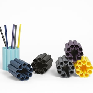 3D Gedruckter Stifthalter | Stiftetopf | Stiftehalter | Vanity Cup I Pinselhalter I Schreibtisch Organizer Stifteaufbewahrung lichtdurchlässig Schreibtischzubehör für Stifte