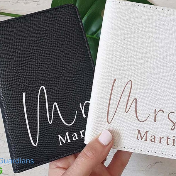 Personalized Leather Passport Holder and Luggage Name Tag: Elevate Your Travel Experience with Custom Choices for Mr. & Mrs.