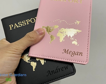 Porte-passeport, fentes pour carte de titulaire de passeport, couverture de  passeport mignonne pour femmes / hommes, portefeuille de voyage étanche  Rfid bloquant (denim Blue New)