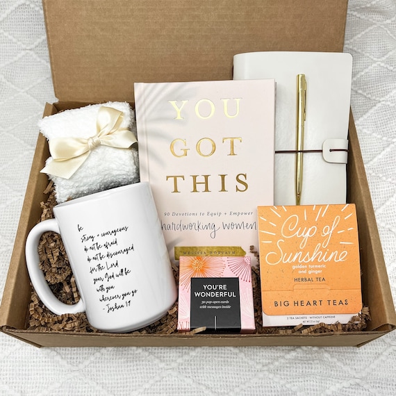 Motivational Gift Box, Christian Devotional, Journal, Mug
