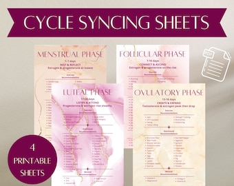Cycle Syncing Sheets Hormone Proof Guides Cycle Syncing Hormones for Women Cheat Sheets Cycle Syncing Balance Hormones Food for Hormones