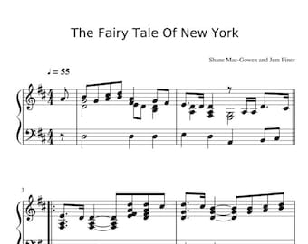 The Fairytale Of New York - The Pogues Official Sheet Music Downloadable PDF