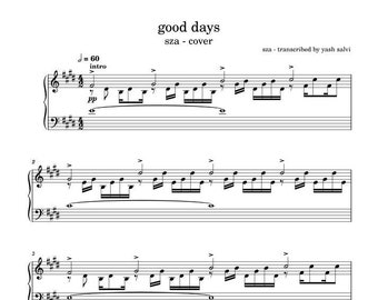 Good Days - SZA Official Sheet Music Downloadable PDF