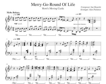 Merry-Go-Round Of Life - Joe Hisaishi ( Howl's Moving Castle ) Official Sheet Music Downloadable PDF