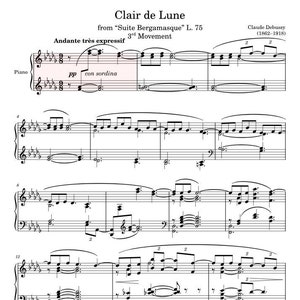 Clair de Lune - Partitura Oficial de Claude Debussy PDF para Download