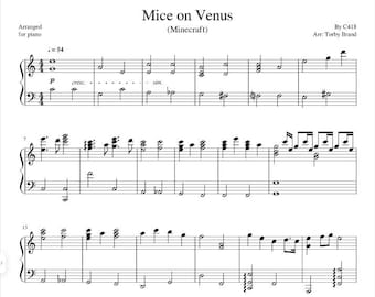 Mice on Venus - C418 (Minecraft) Official Sheet Music Downloadable PDF