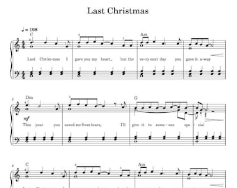 Last Christmas - Wham! Official Sheet Music Downloadable PDF