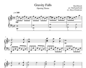 Gravity Falls Opening Official Sheet Music Downloadable PDF