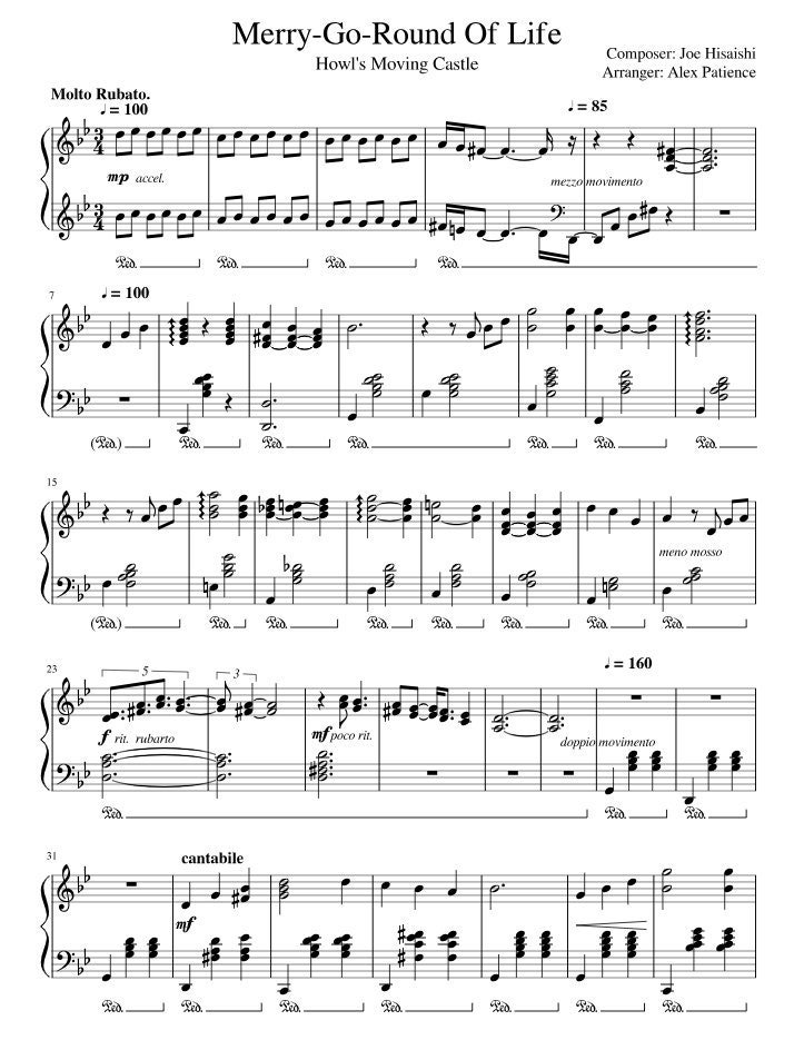 Merry-go-round of Life - Joe Hisaishi ( Howl's Moving Castle