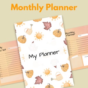 Monthly Planner Printable Bundle, Time Management Planner, Daily, Weekly, Monthly, Planner, Trackers, Templates, Monthly Planner Template