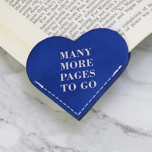 Personalized Leather Heart Bookmark, Engraved Bookmark, Literary Gift, Reader Gift, Birthday Gift, Quick Gift for Her