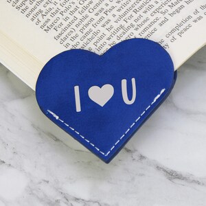 Personalized Leather Heart Bookmark, Engraved Bookmark, Literary Gift, Reader Gift, Birthday Gift, Quick Gift for Her