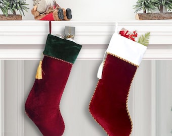 Christmas Velvet Stockings, Family Gift Stockings, Velvet Stockings, Christmas Stockings STC7
