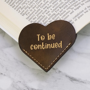 Personalized Leather Heart Bookmark, Engraved Bookmark, Literary Gift, Reader Gift, Birthday Gift, Quick Gift for Her